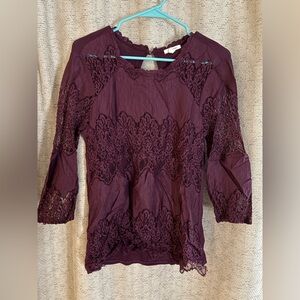 Maurice’s Lace Detail Plum Top
